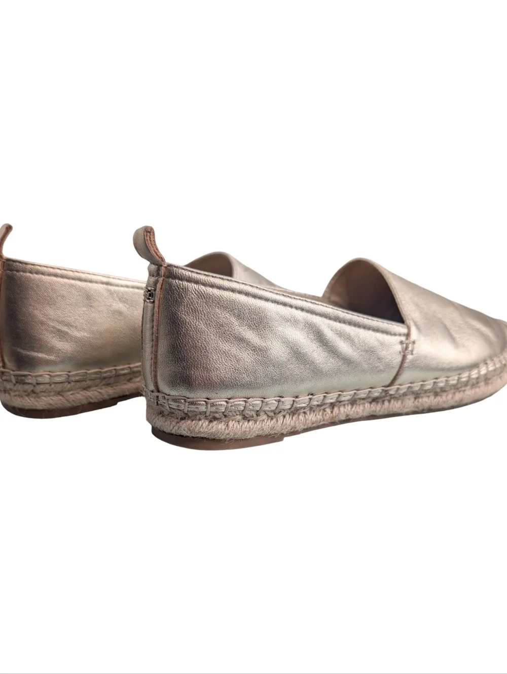 Sam Edelman Khloe espadrille flats in a gold metallic leather size 9